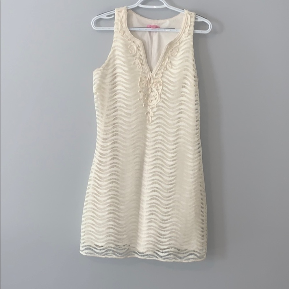 Lilly Pulitzer Ivory Knit Overlay Dress